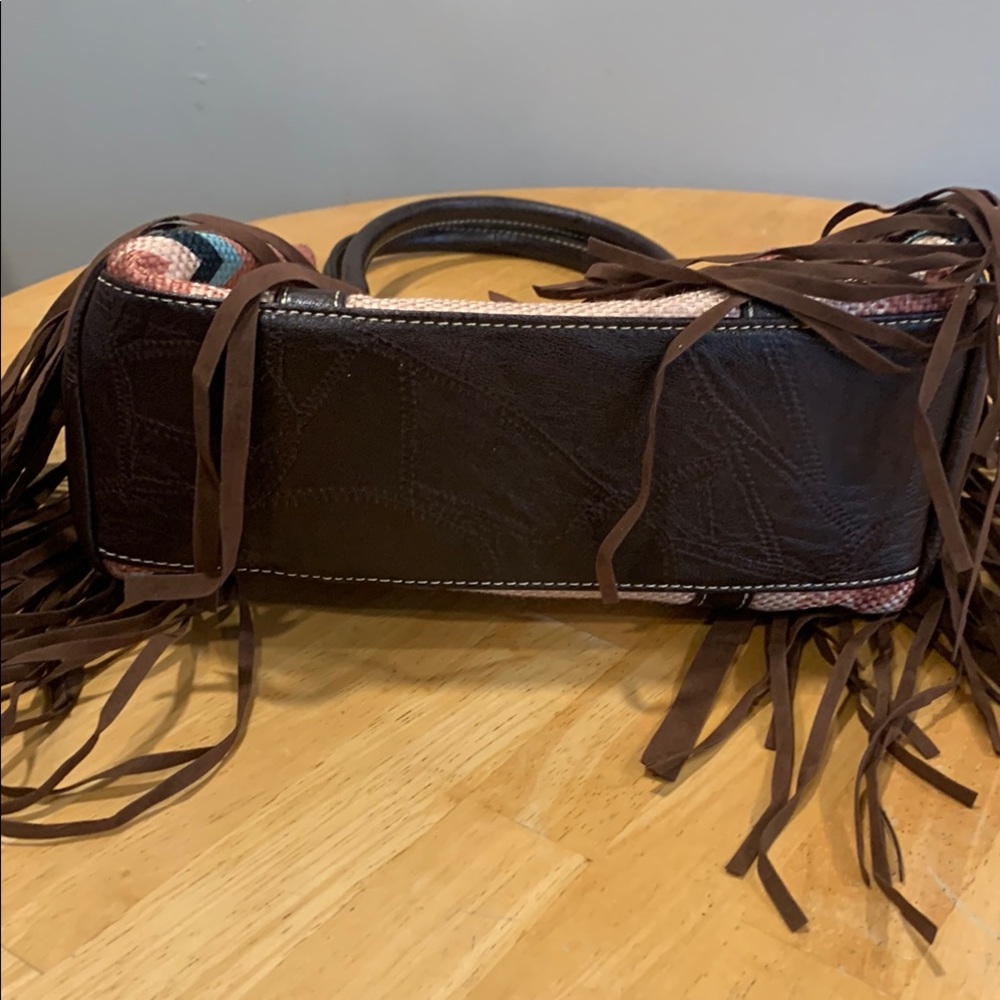 Fringed Aztec Pattern Bag - image 4